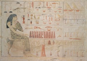 Estela da Princesa Nefertiabet, de Giza, Reino Antigo, c.2590-2565 aC (calcário pintado)